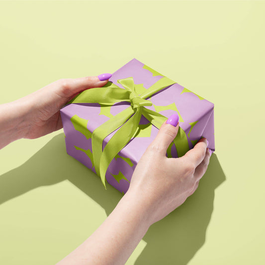 Chunky Heart Lilac Gift Wrap | Wrapping Paper