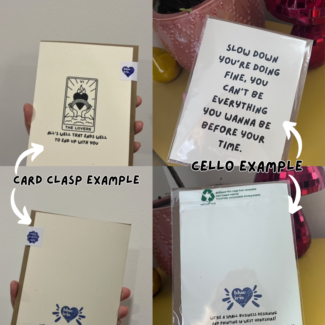 Very Merry Christmas A6/5x7 Christmas card: Card Clasp (Plastic Free) / A6