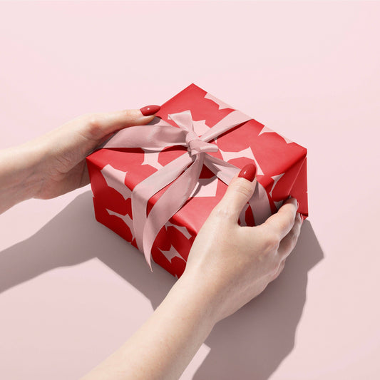 Chunky Heart Red Gift Wrap | Wrapping Paper