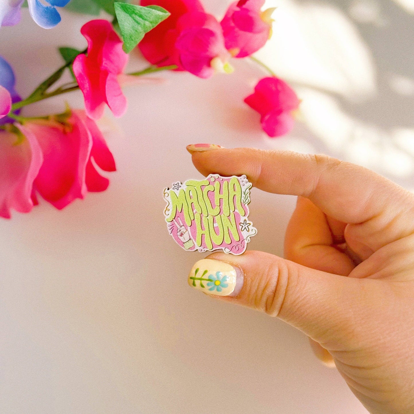 Matcha Hun Wooden Pin Badge, Matcha Gifts, Eco Friendly Gift