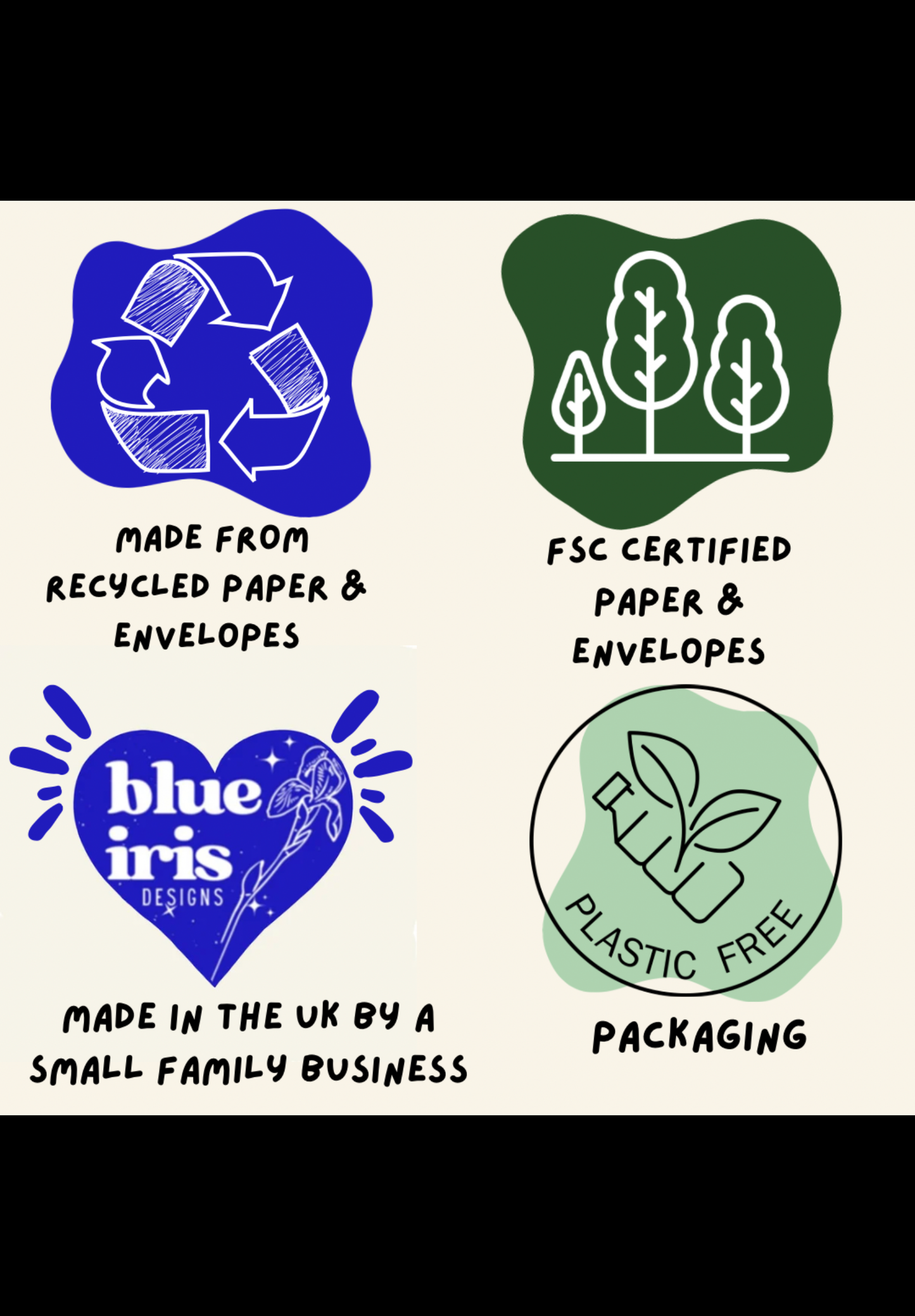 Very Merry Christmas A6/5x7 Christmas card: Card Clasp (Plastic Free) / A6