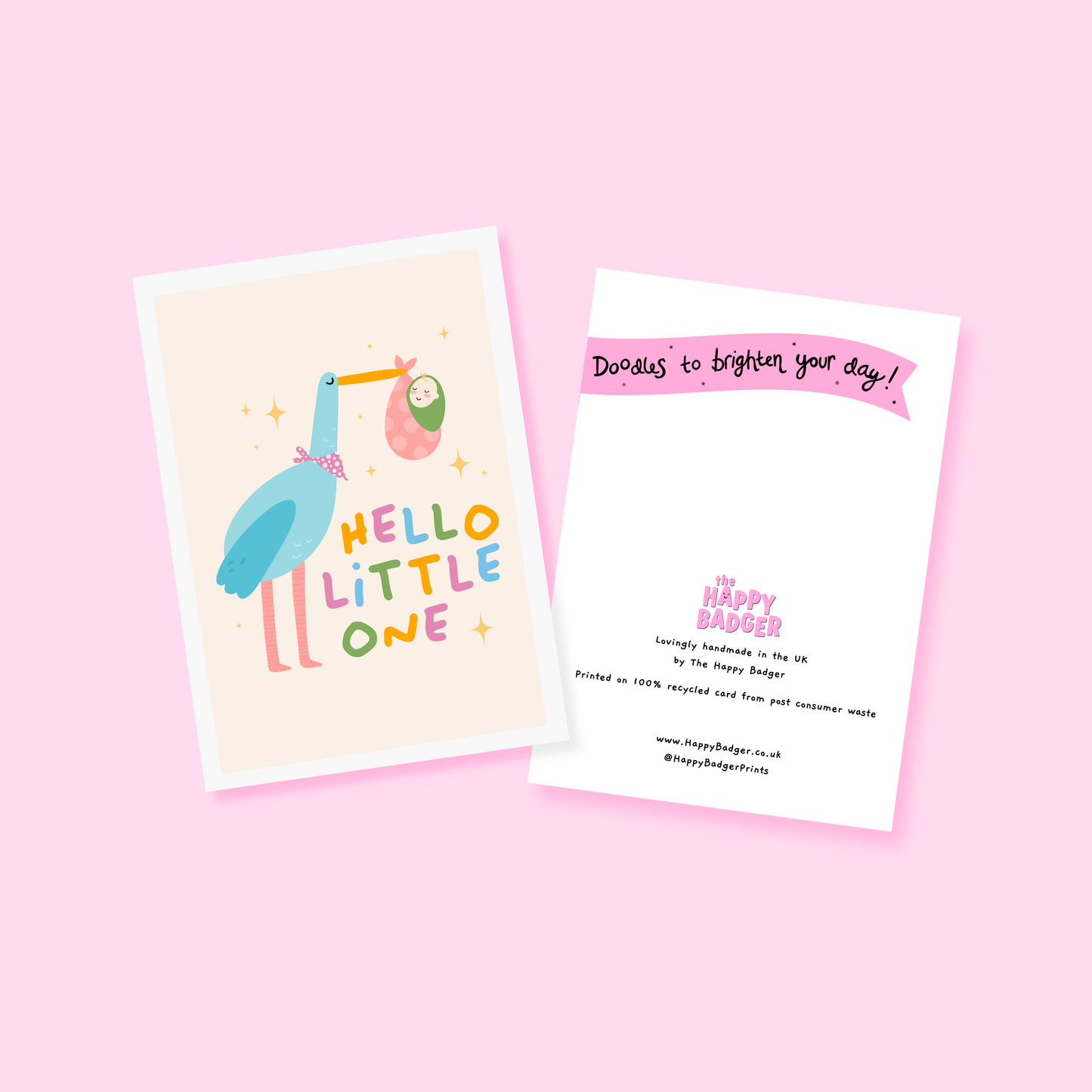 Hello Little One Card - New Baby Card - A6 Greetings Card