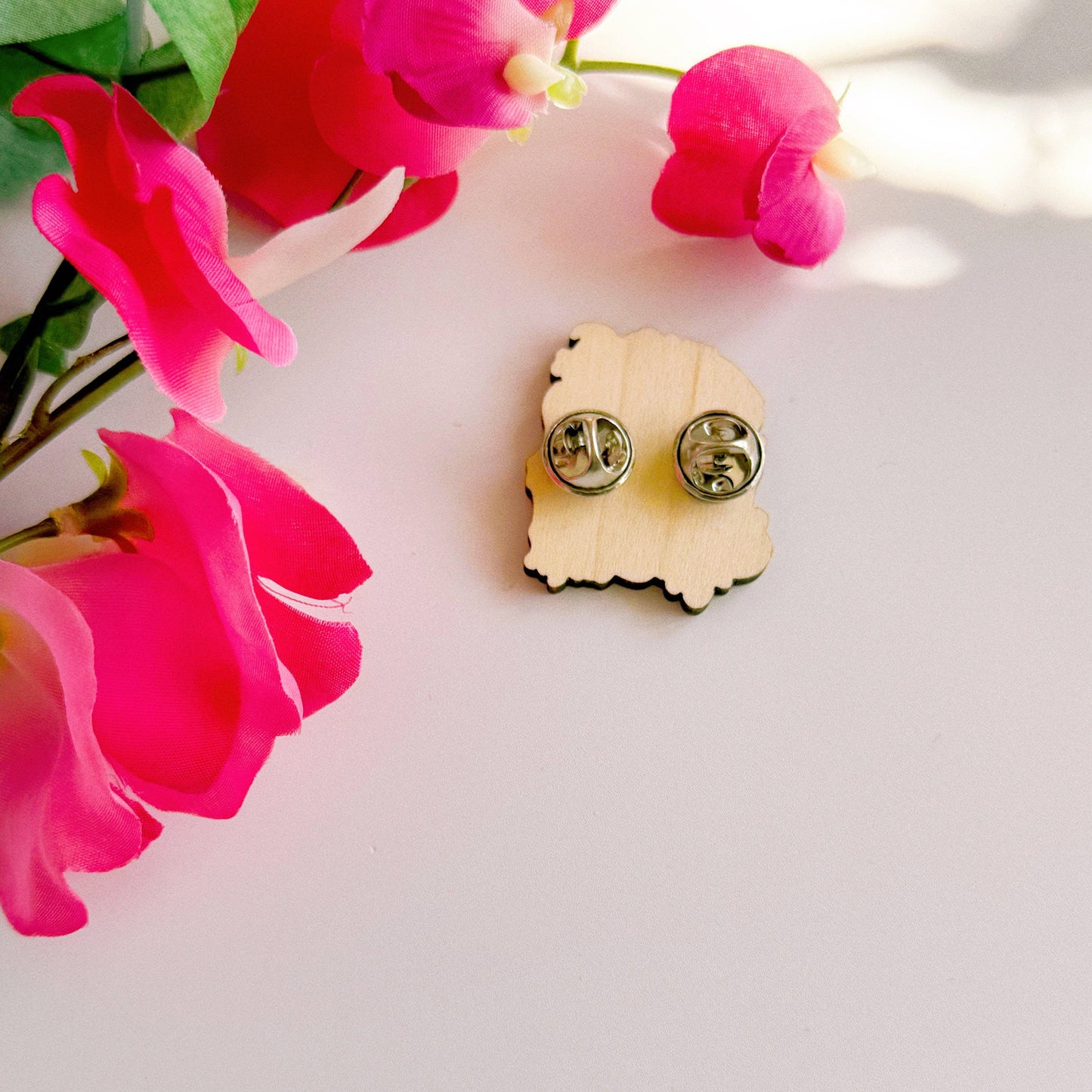 Matcha Hun Wooden Pin Badge, Matcha Gifts, Eco Friendly Gift