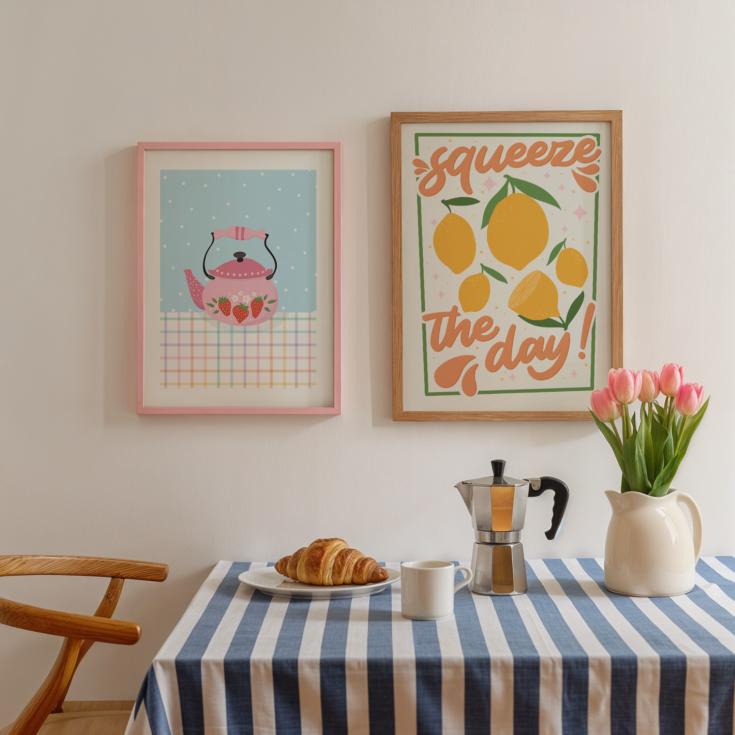 Squeeze The Day Print - Kitchen Wall Art - Fruit Decor: A4 (8.3x11.7”)